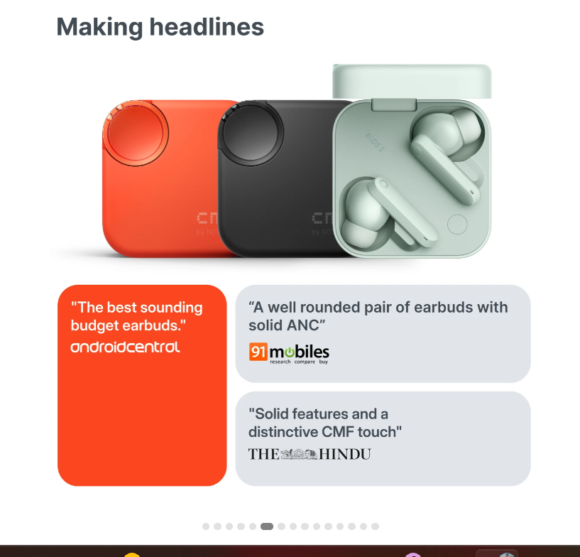 CMF BUDS 2 by Nothing Buds 48 dB Active Noise Cancellation, Ultra Bass Technology, 55 Hrs playtime Bluetooth Gaming